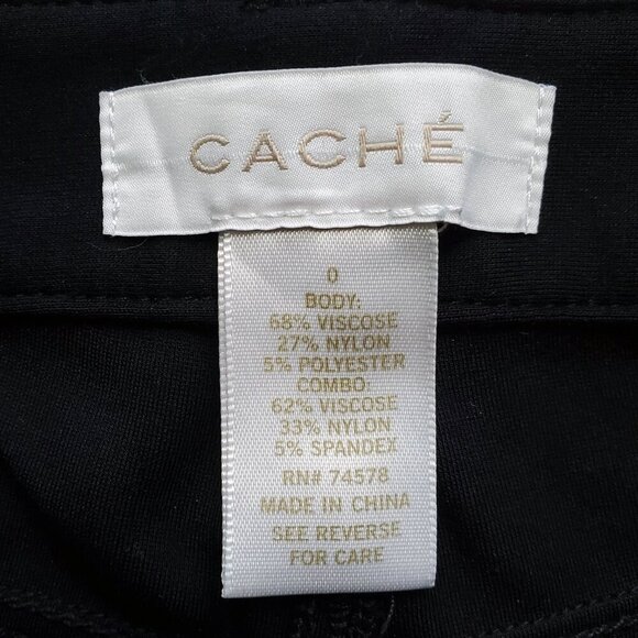 CACHE Stretchy Snakeprint Panel Black Jeggings Size 0 - Picture 7 of 16